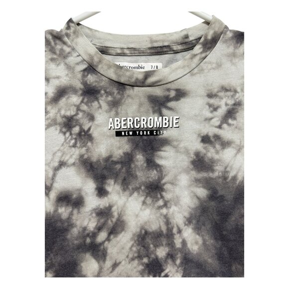 Abercrombie & Fitch Kids Boys Size 7/8 Tie-Dye T-Shirt Grey Black Short Sleeve - Picture 9 of 16